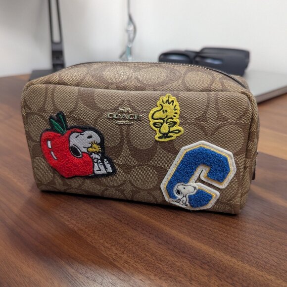 Coach X Peanuts Small Boxy Cosmetic Case - Picture 1 of 13